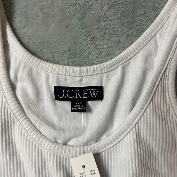 J.Crew Women’s White Vintage Rib Shelf-Bra Tank Top, NWT, Size XXS - Picture 6 of 8